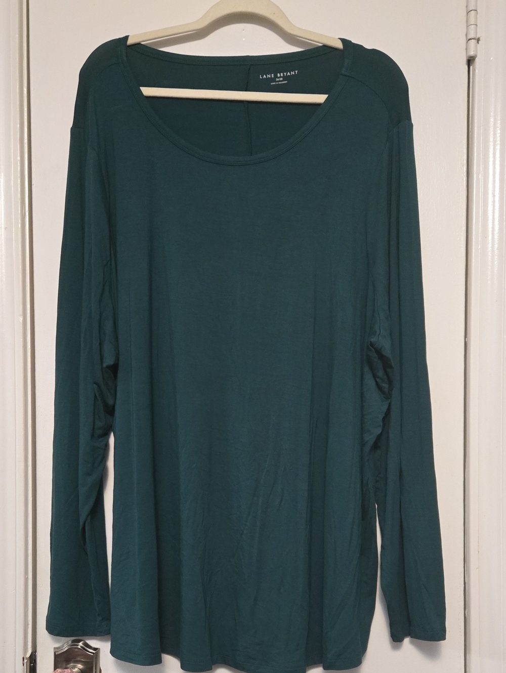 Lane Bryant Green Long Sleeve Scoop Neck Top